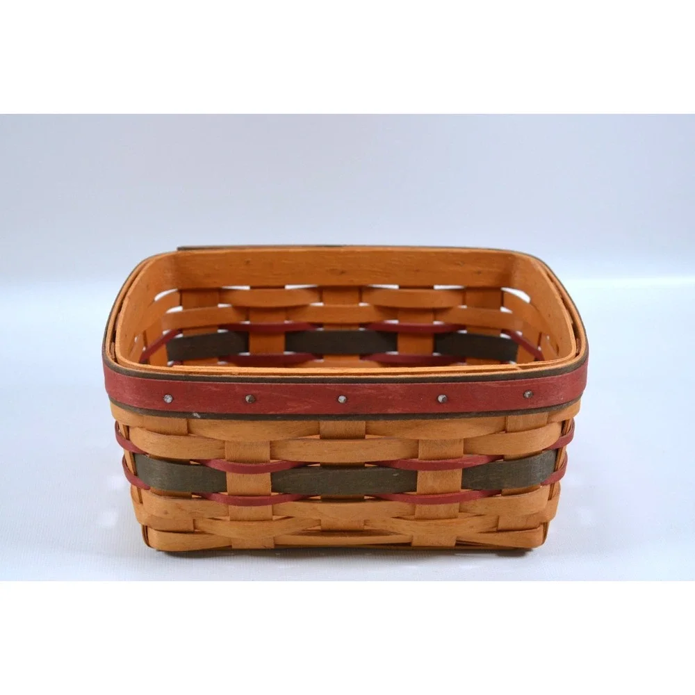 Longaberger 1996 Father's Day Address Rolodex Basket w Lid Protector and Cards